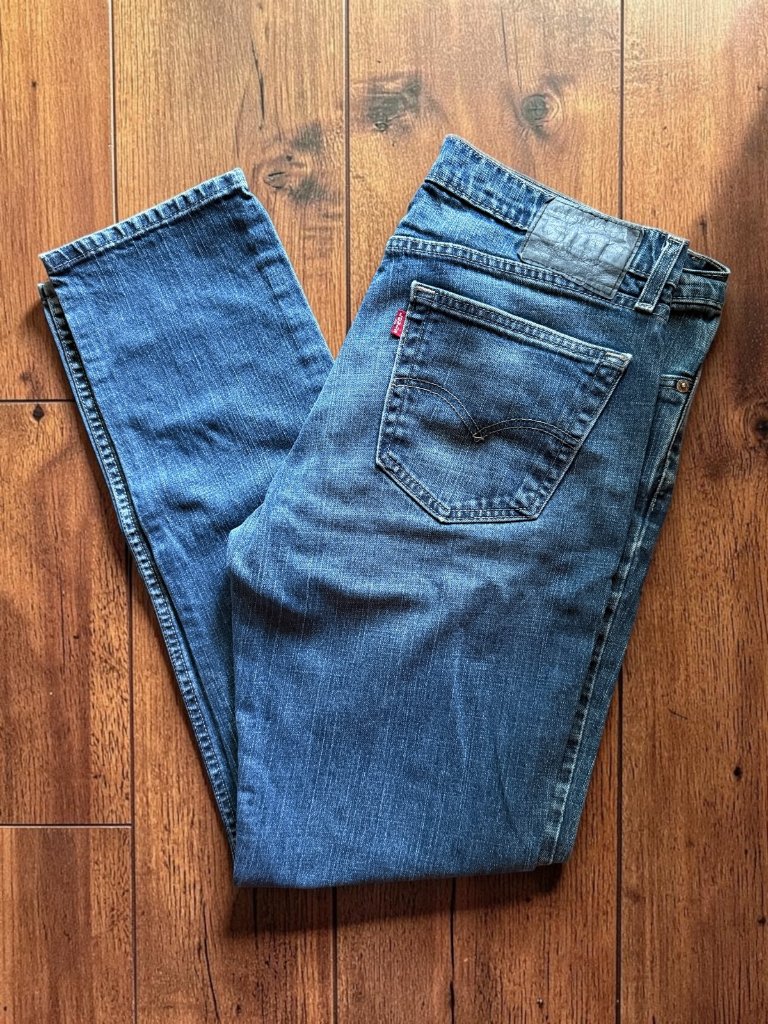 Levi's 511 Jeans Mens 36x34 Blue Slim Fit Medium Blue Wash Black Label
